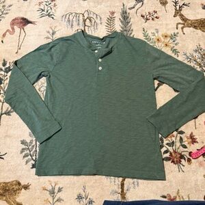 Crewcuts Green Long Sleeve Henley Shirt L (10-11)